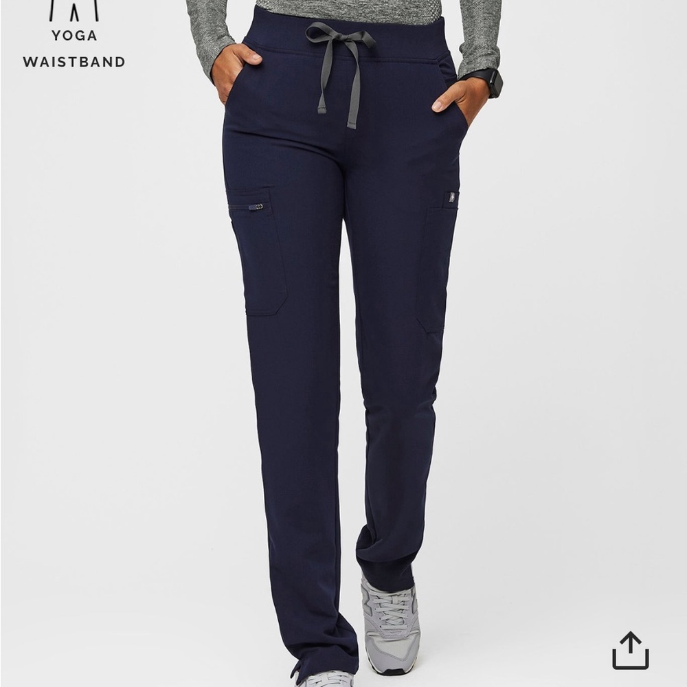 Figs Yola Skinny Scrub Pants Womens Navy Blue Size Small